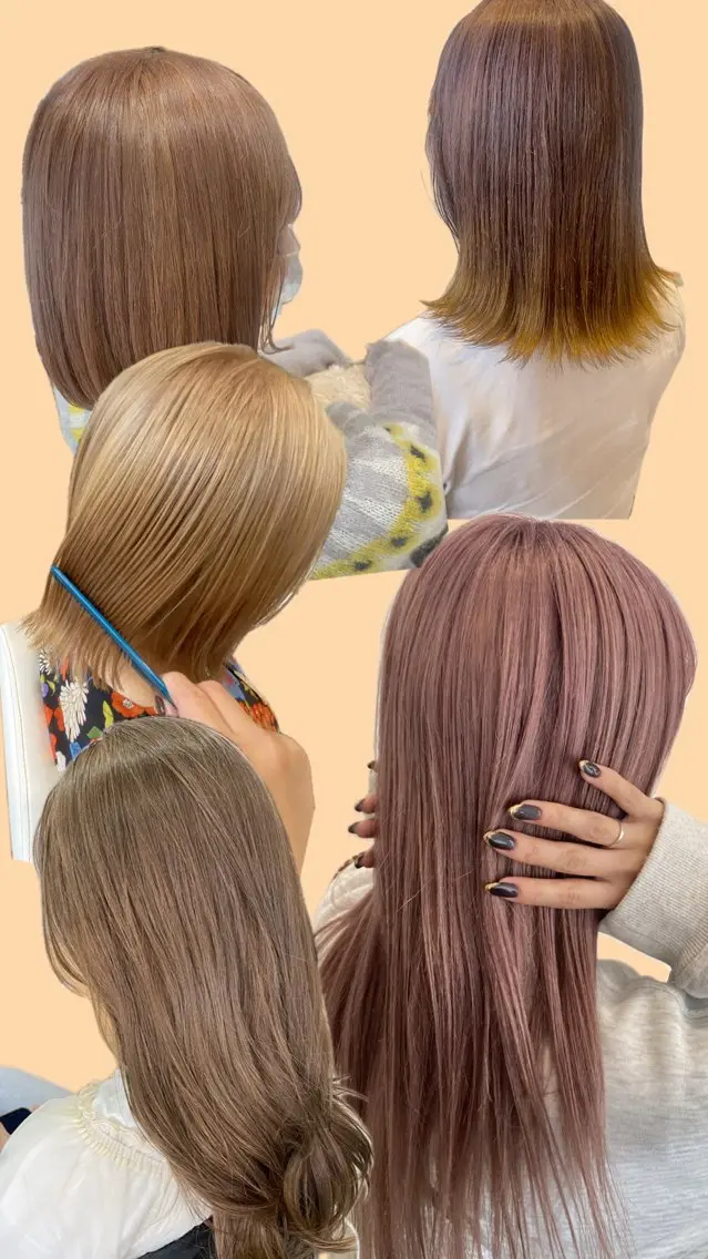 セミロング カラー ハイトーンカラー トリートメント 増井 彩乃のヘアスタイル