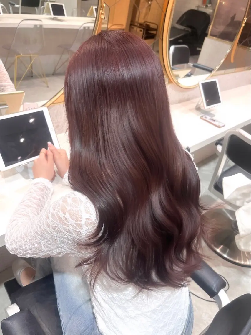 ロング ロング トリートメント カット ヘアカラー トリートメント 暖色カラー/新宿/韓 国風レイヤー鮫島志穂のヘアスタイル