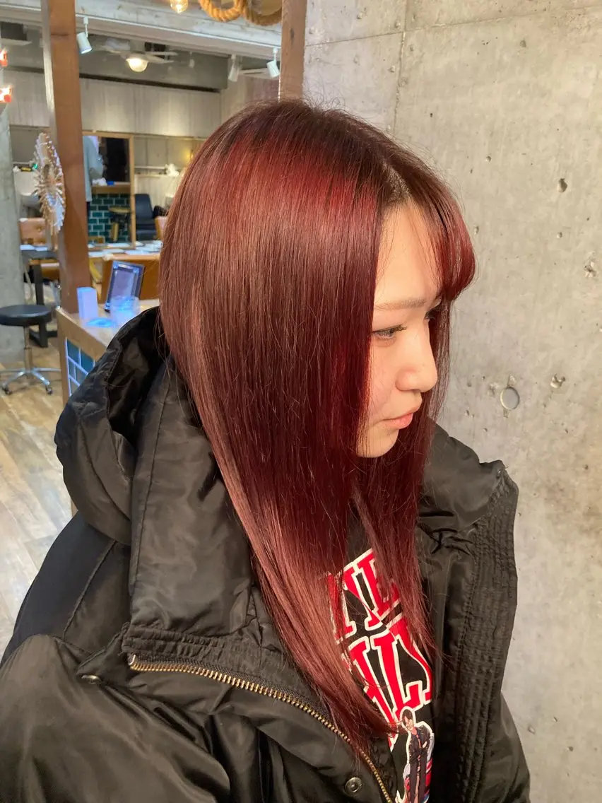 ミディアム カラー ブリーチ ヘアカラー 横浜美容室/暖色系 michika🌹のヘアスタイル