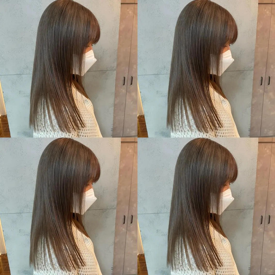 セミロング カラー ベージュカラー ブリーチ ミルクティーベージュ 💜ハイトーン💛 マジカルかいちゃんのヘアスタイル
