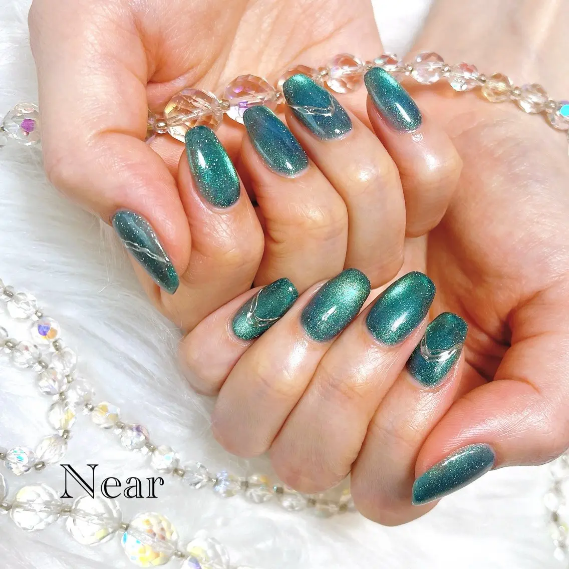 ネイル アートネイル フラッシュネイル マグネットネイル マグネットワンカラー ミラーネイル ハンドネイル Nailsalon Nearのネイルデザイン