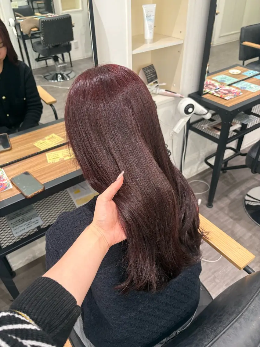 セミロング カラー ブラウンカラー ピンクカラー ピンクブラウン nijika/ カラーリスト🫧のヘアスタイル