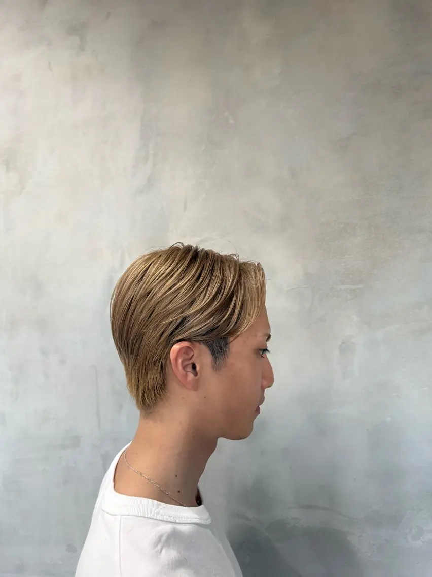 ショート メンズ センターパート カット 梶浦 旺大のヘアスタイル