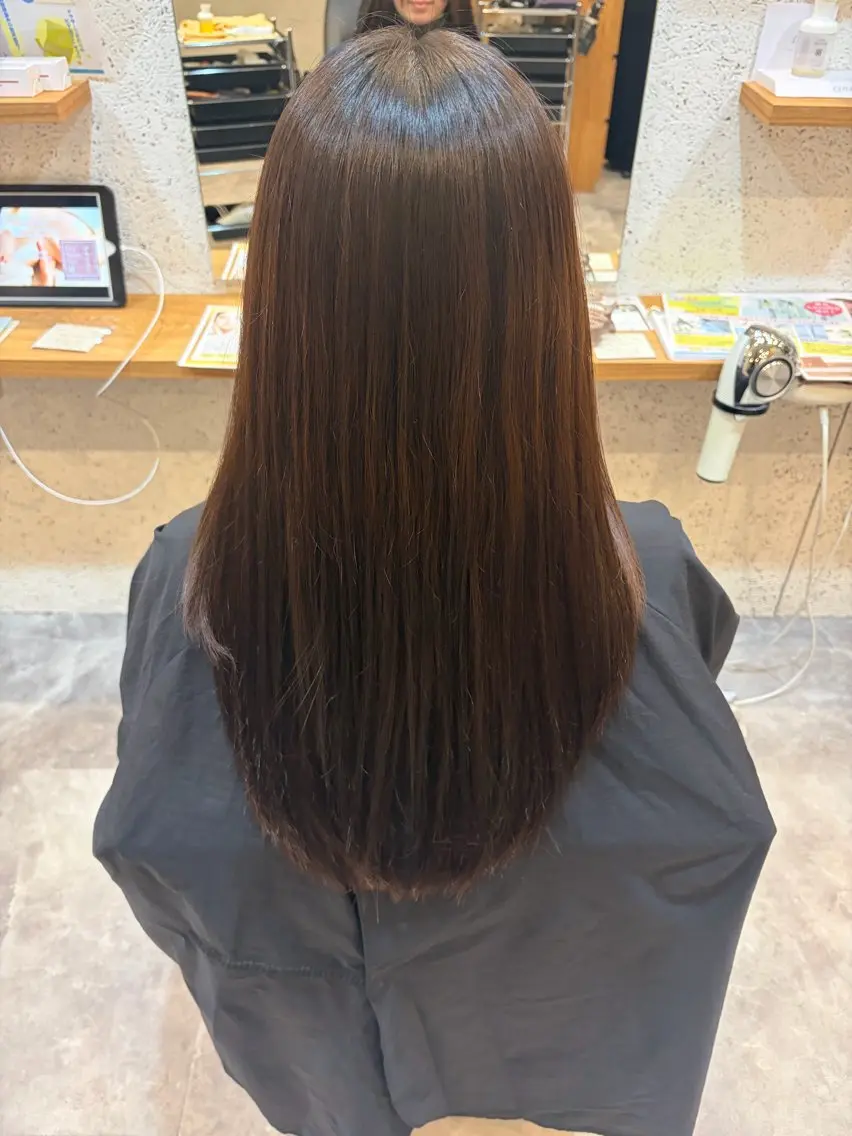 ロング パーマ 縮毛矯正 🩷🫧モテ艶髪🫧 🩵須原華那子のヘアスタイル