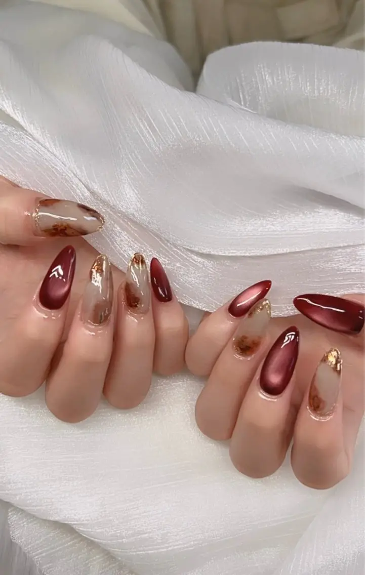 ネイル アートネイル オーロラネイル チークネイル 長さ出し フットネイル Chan nailsのネイルデザイン