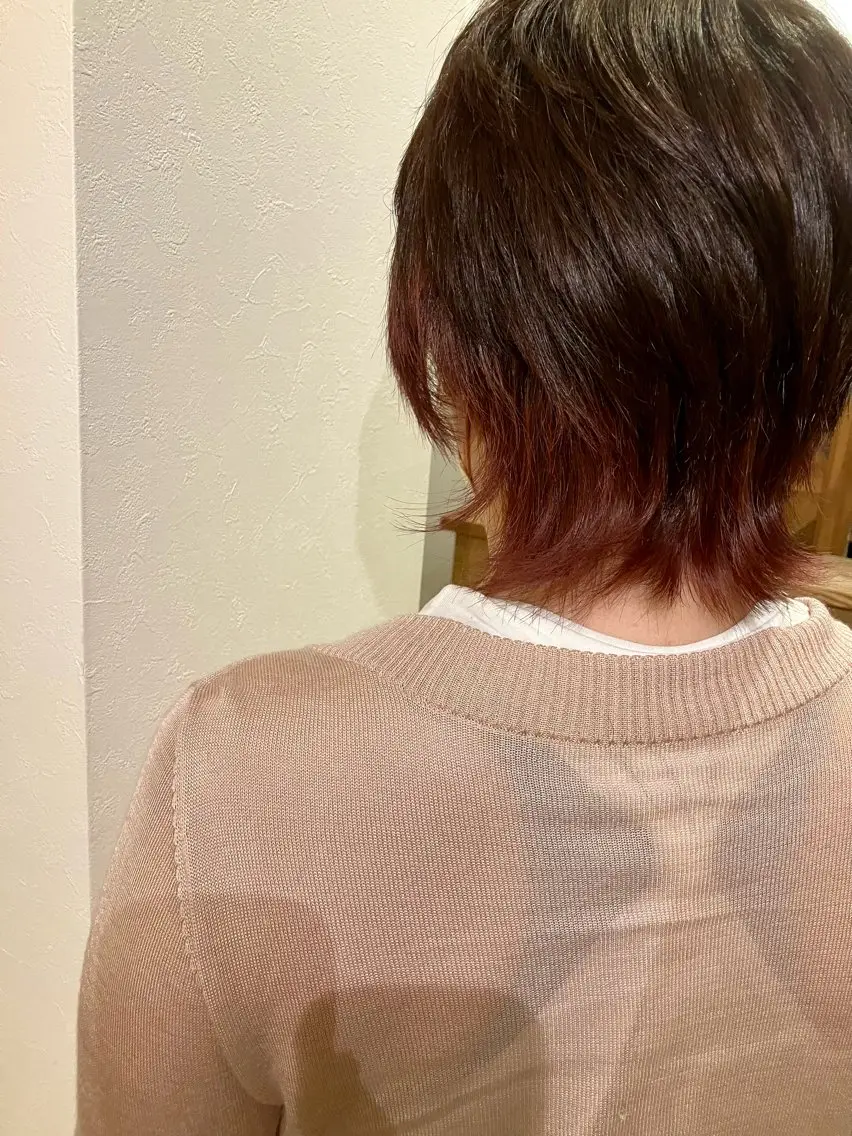 ショート カラー レッドカラー ヘアカラー 清水 美香のヘアスタイル