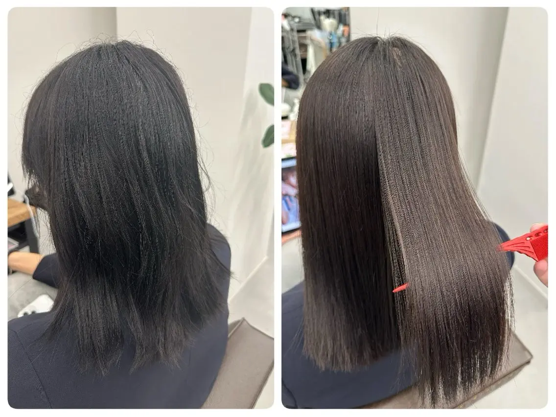 ミディアム 縮毛矯正 トリートメント 生天目 翔斗のヘアスタイル