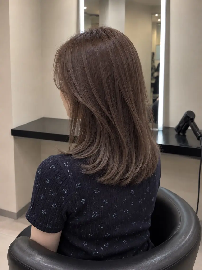 ミディアム カラー ブラウンカラー トリートメント 🌈ウルトワ水素 髪質改善naru🌈のヘアスタイル