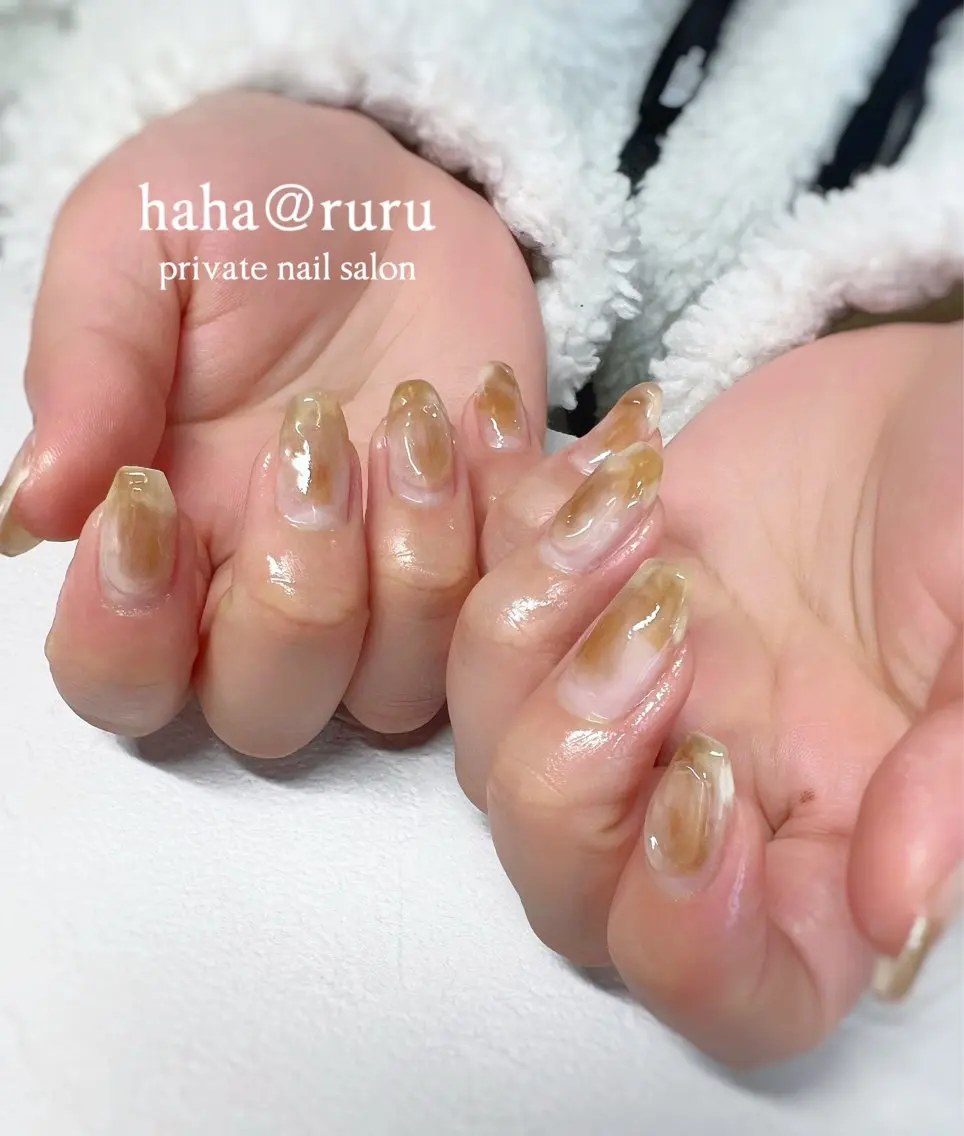 ネイル 持ち込み ニュアンスネイル ハンドネイル haha@ ruruのネイルデザイン