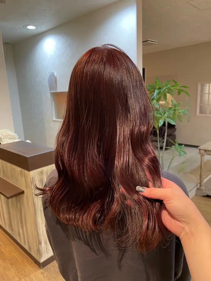 セミロング ピンクブラウン カット ヘアカラー トリートメント ピンク・ラベンダー/ レイヤー/NANAのヘアスタイル