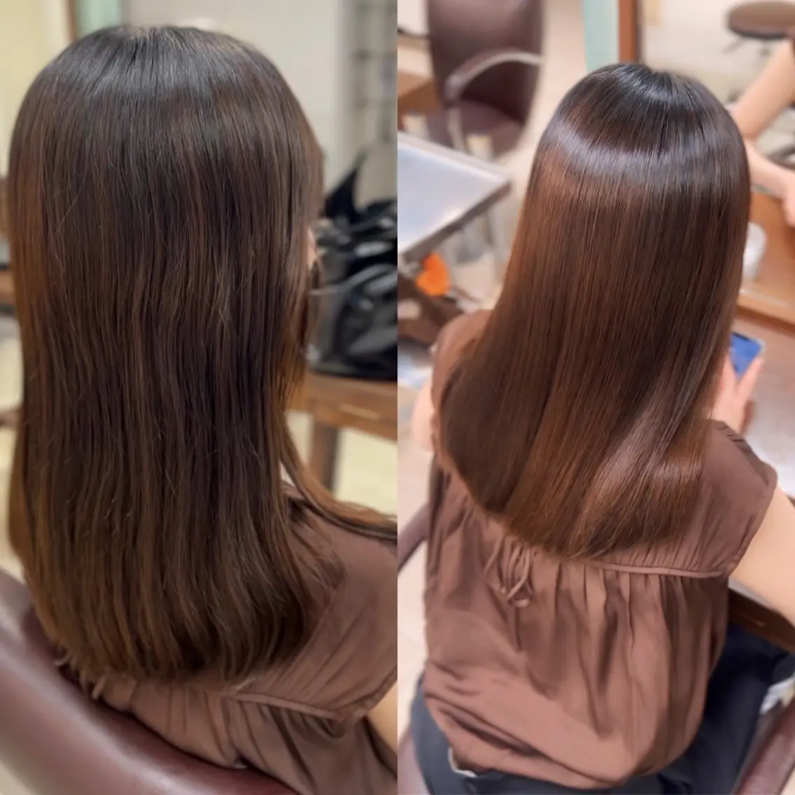 ロング 伸ばしかけ 縮毛矯正 縮毛矯正 越納 陸のヘアスタイル