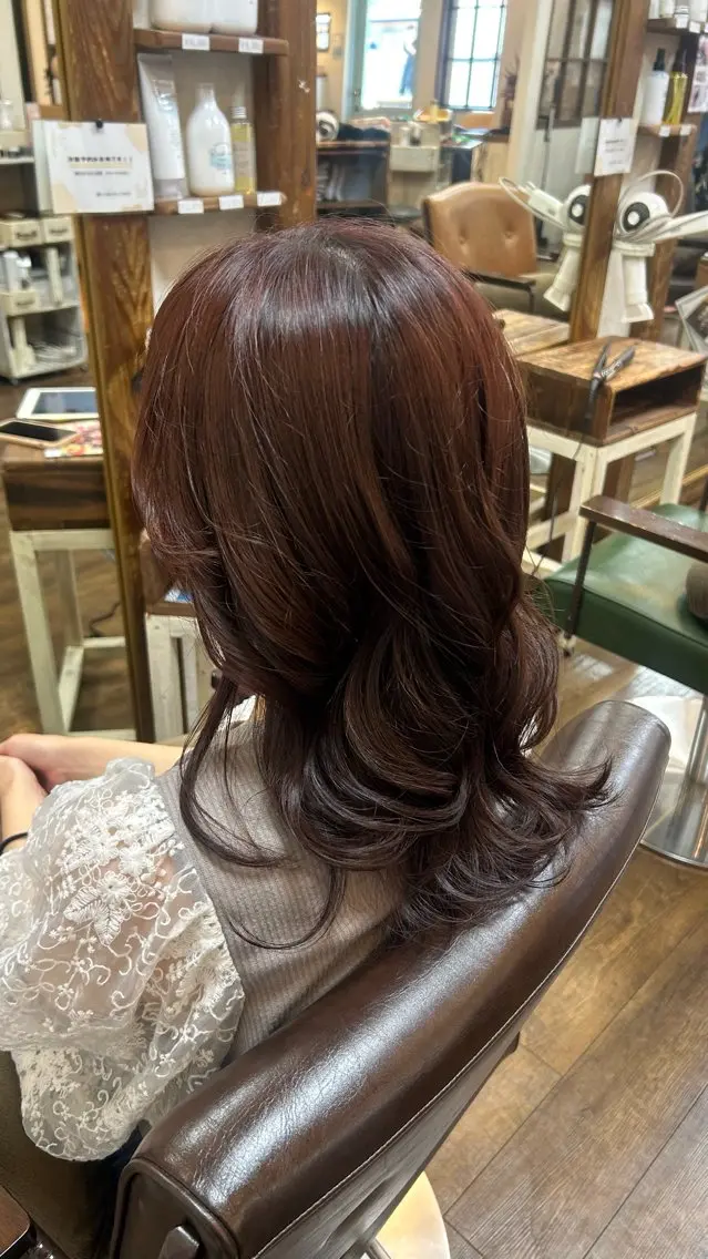 セミロング ヘアアレンジ 元山 透明感艶カラー 🌻レイヤーカットのヘアスタイル