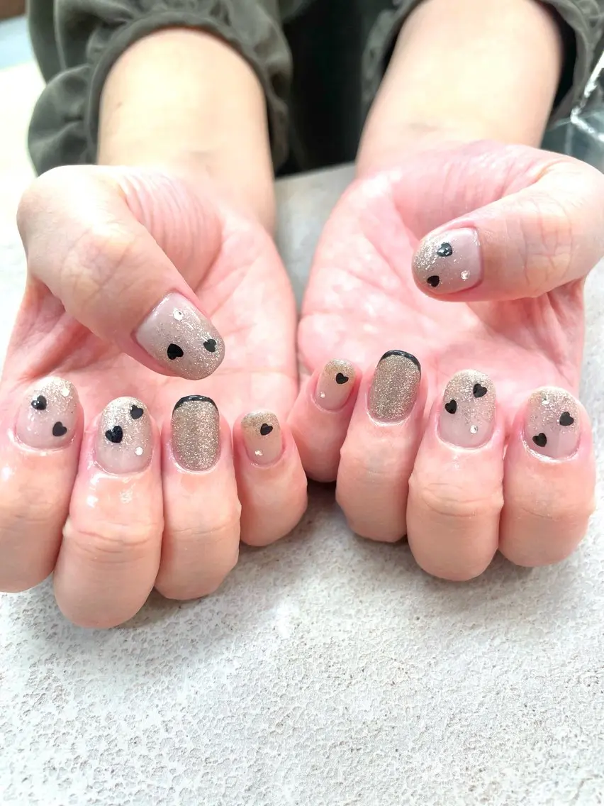 ネイル フラッシュネイル バレンタイン ピュアネイル& オンディーヌのネイルデザイン