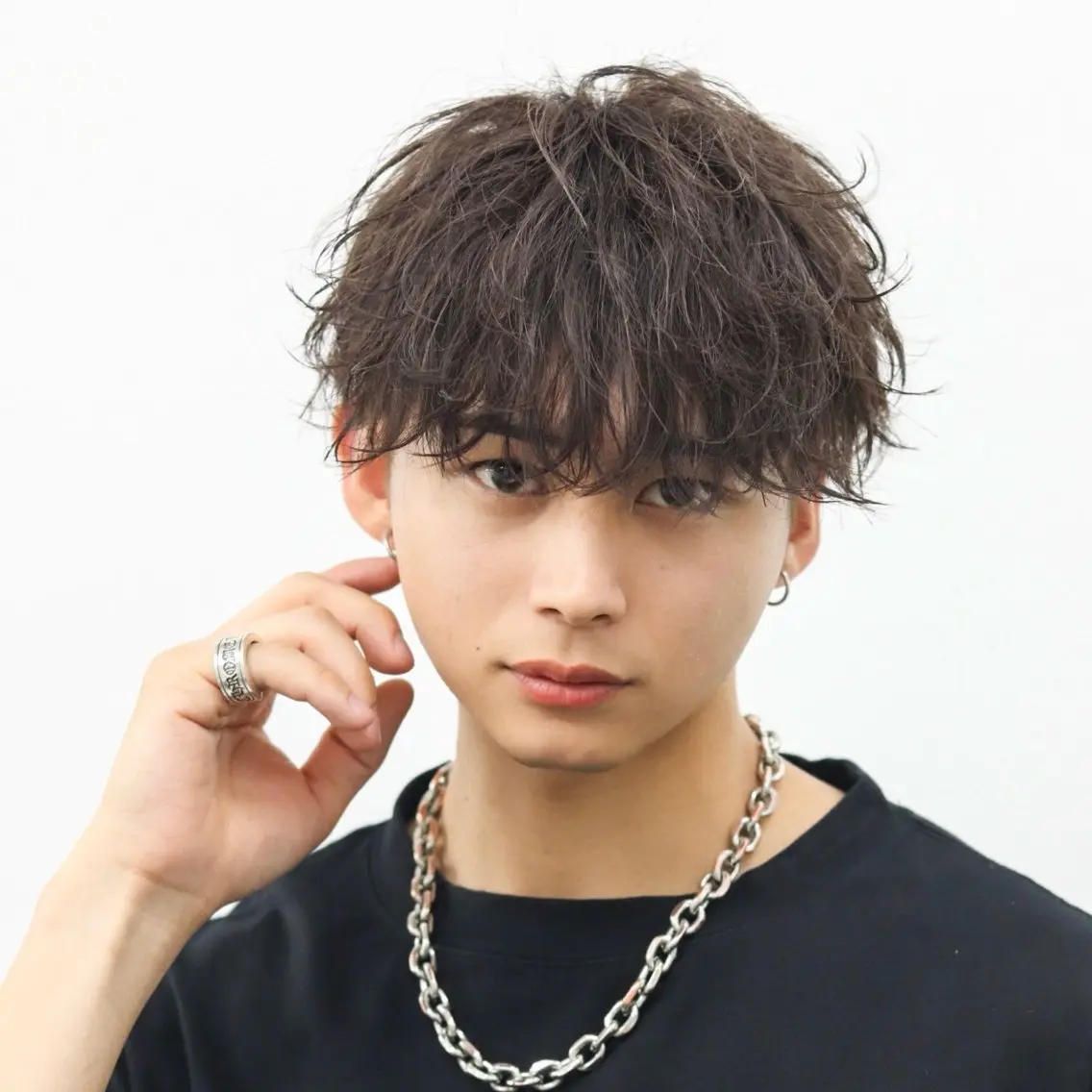 ショート カラー パーマ メンズ ヘアカラー 木代 ひめりのヘアスタイル