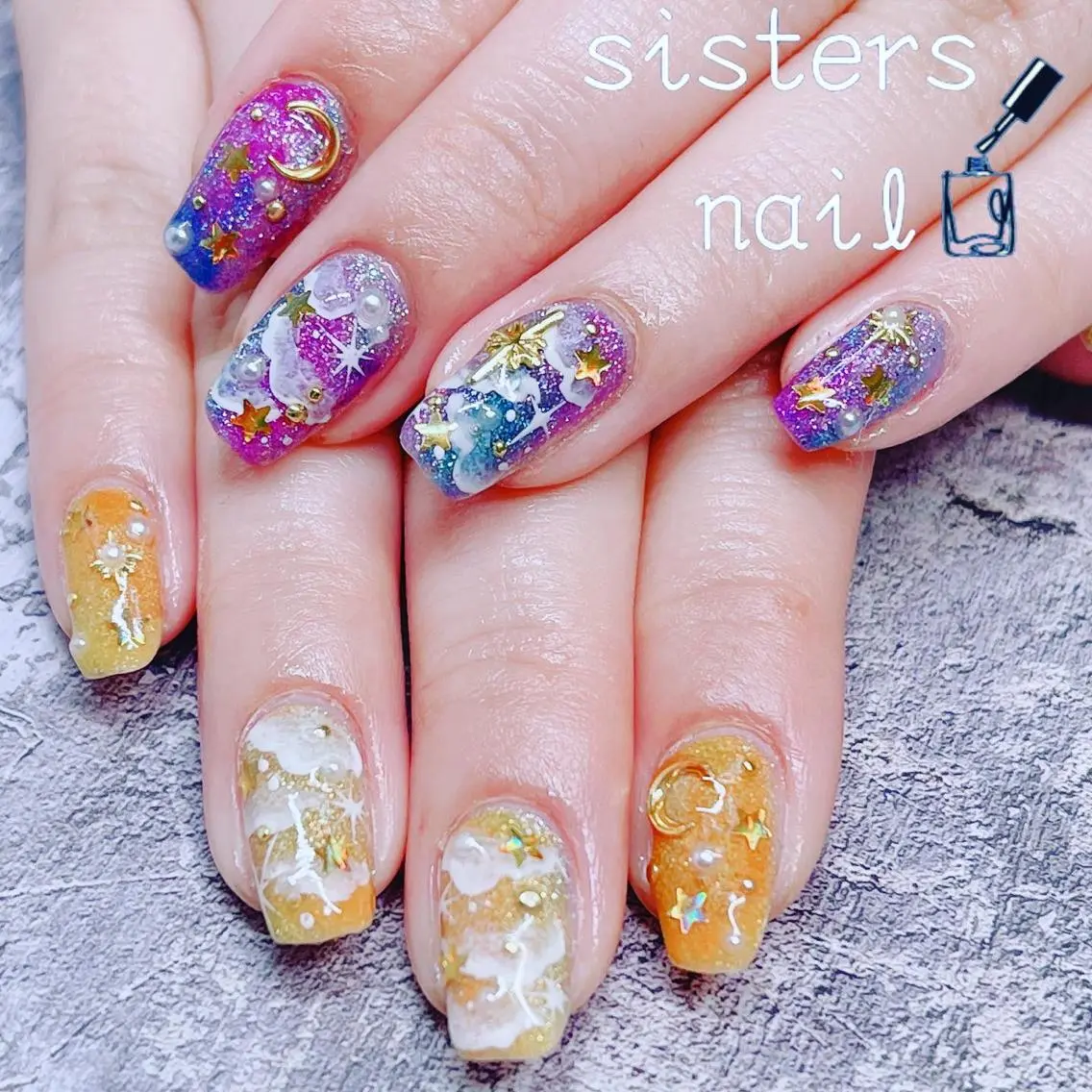 ネイル アートネイル キラキラネイル ラメ(グリッター) オフィスネイル 春ネイル ハンドネイル ハンドケア sisters nail.fのネイルデザイン