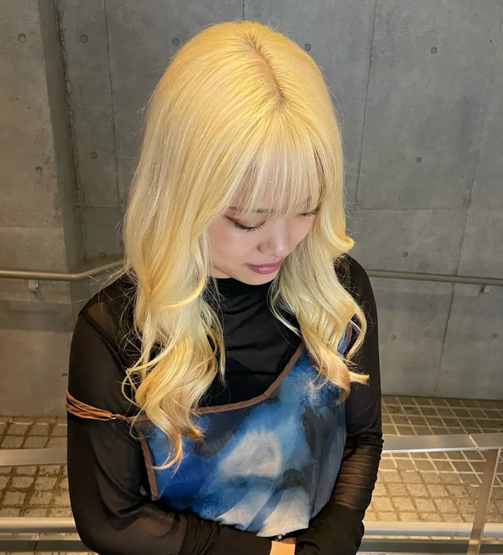 セミロング カラー ハイトーンカラー 🌈メンズパーマ🌈 メンズカットアリサのヘアスタイル