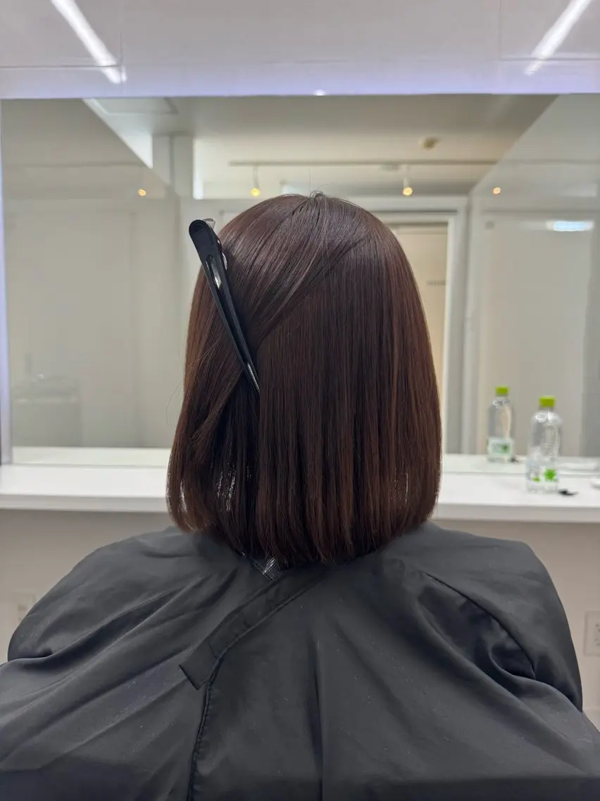 ロング カラー パーマ ヘアアレンジ メンズ キッズ メンズ韓国風 黒髪 ブルーカラー ブルーブラック レッドカラー 髪質改善Ⅰ透明感 艶カラーⅠたつやのヘアスタイル