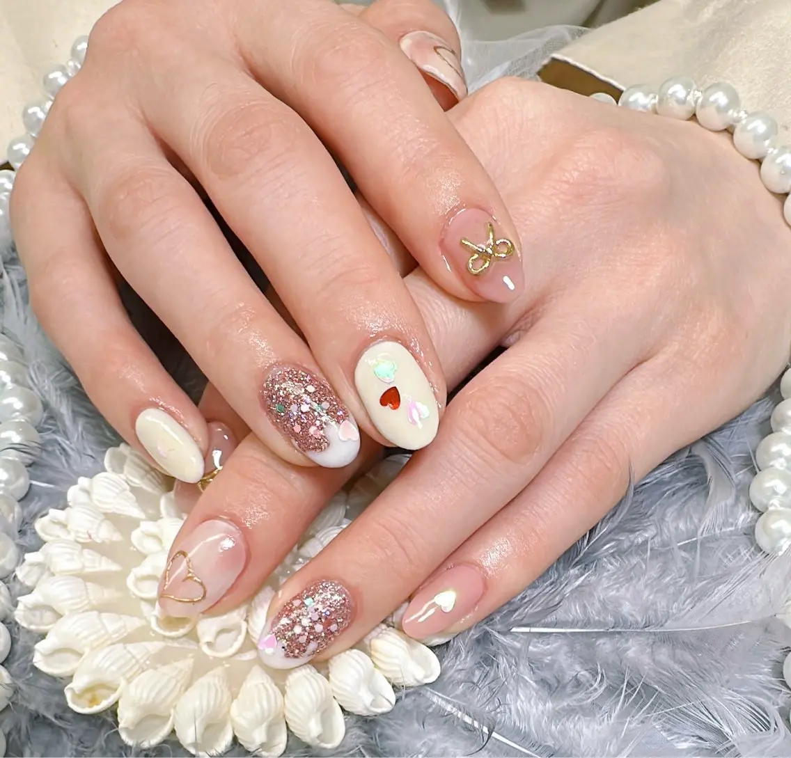 ネイル 持ち込み バレンタイン ハンドネイル Pretty Nail Salonのネイルデザイン