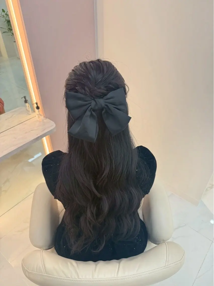 ヘアアレンジ ハーフアップ マツパ/激カワ束感♡ 絆のマツエク・マツパデザイン
