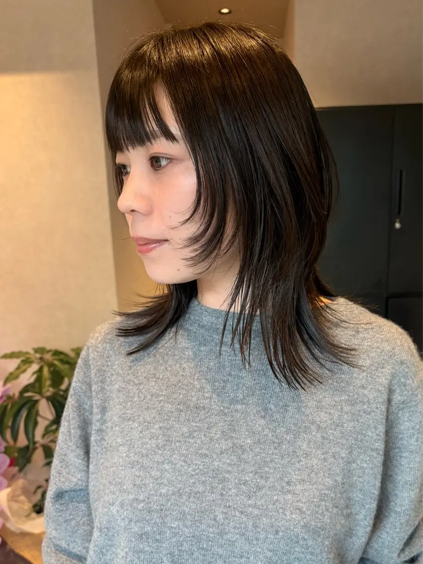 ミディアム ミディアムレイヤー 顔まわりレイヤー 顔周りカット レイヤーカット 【ボブ/個室サロン】 癒し空間mimuraのヘアスタイル