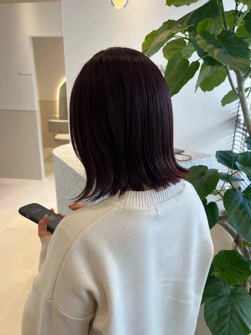 ミディアム カラー カット ヘアカラー トリートメント 艶カラー／ 髪質改善／arisaのヘアスタイル