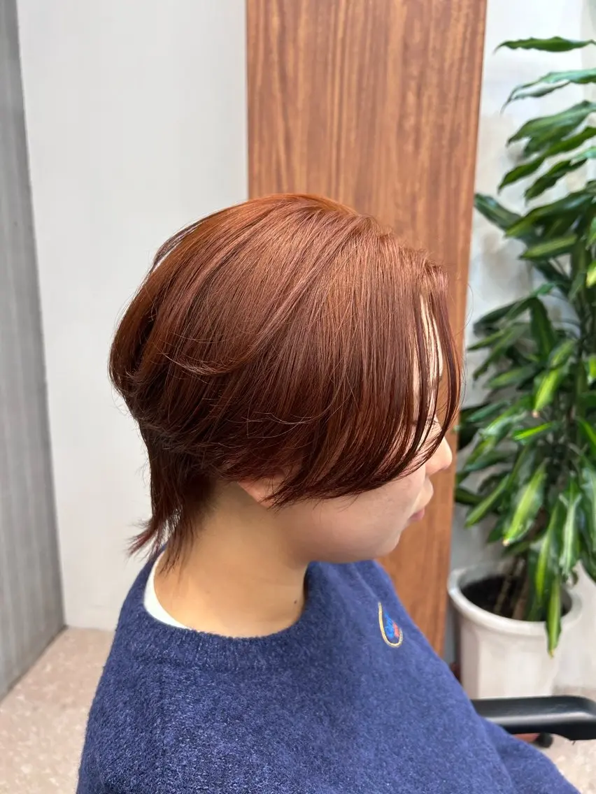 ショート オレンジブラウン 砂川 渉　elima byのヘアスタイル