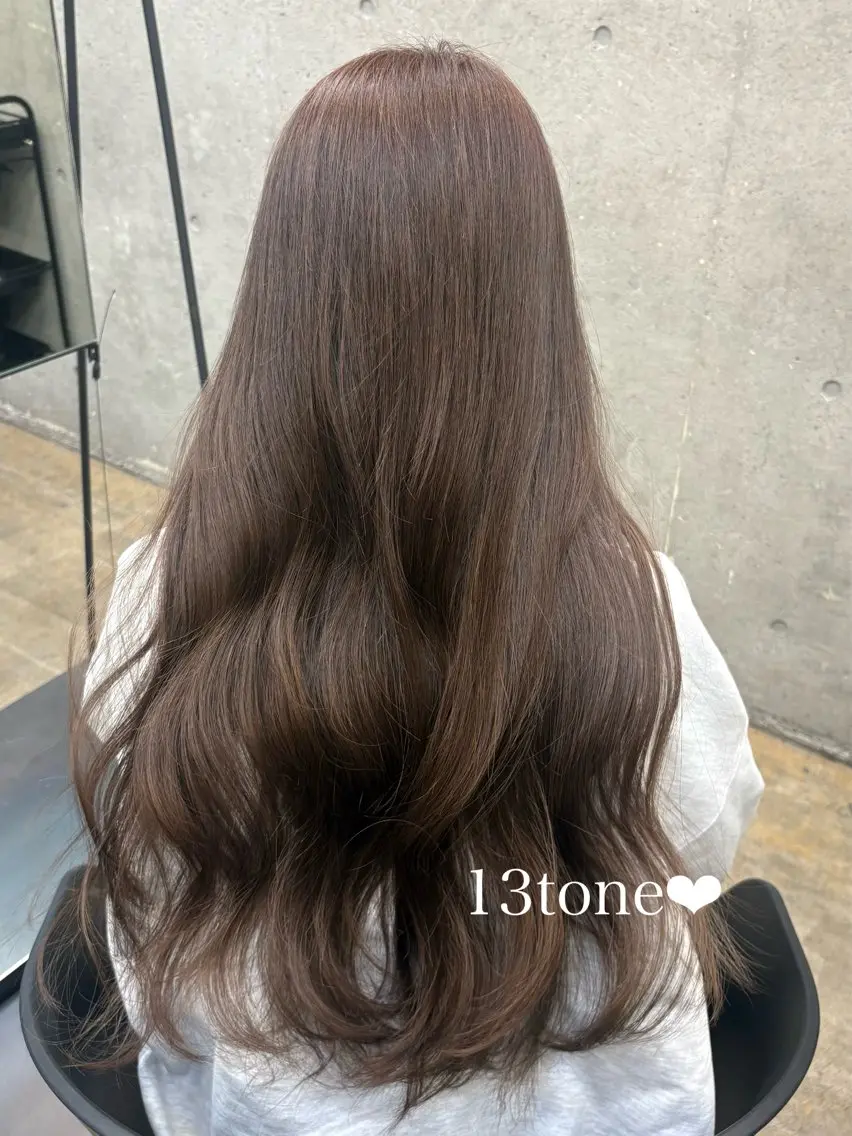 ロング ヘアカラー 透明感カラー/赤み消 しカラー/もものヘアスタイル