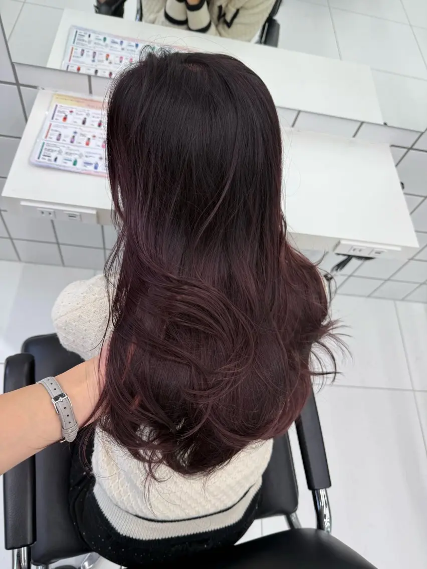 ロング カラー 𝑨𝑲𝑶 🍒/ 暖色カラーのヘアスタイル