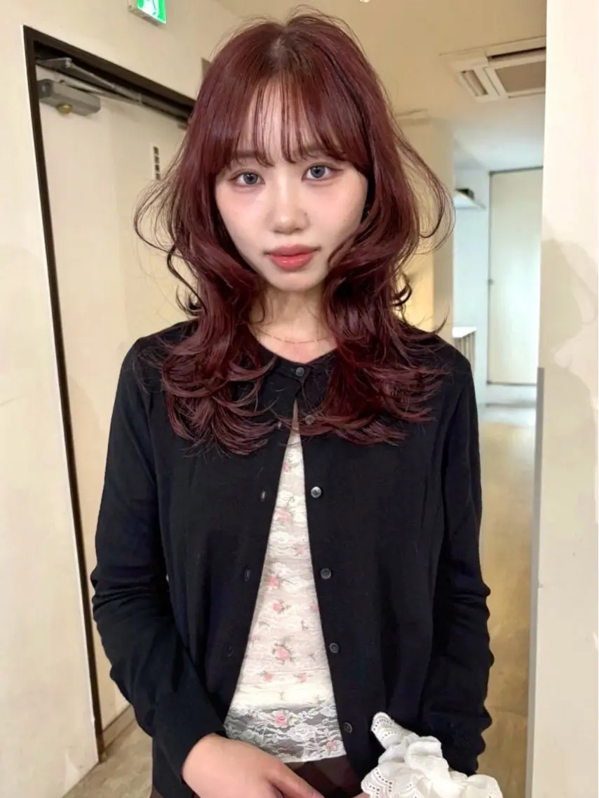 ミディアム カラー カット ヘアカラー mizuki/ピンク ベージュ.レイヤーのヘアスタイル