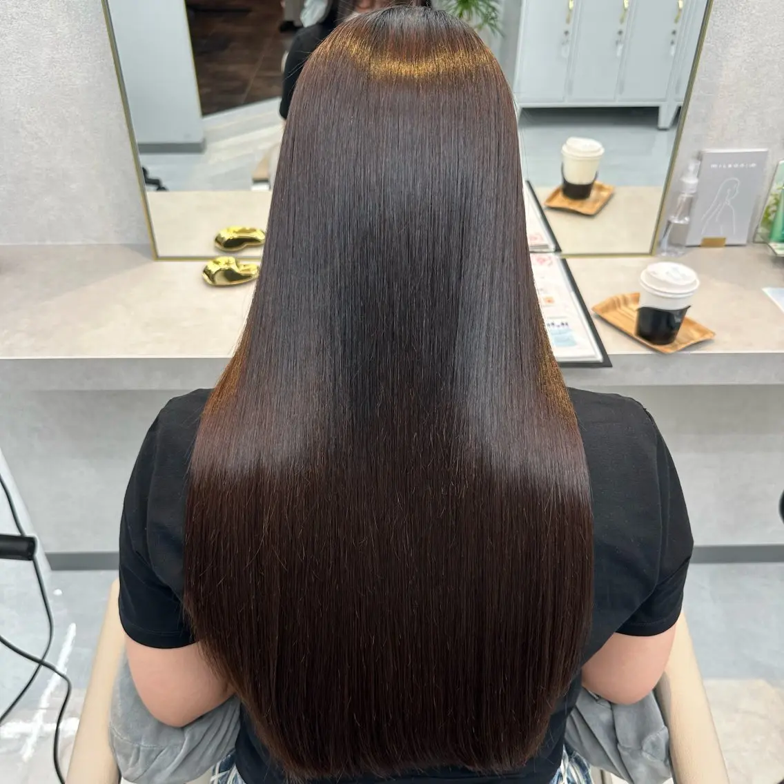 ロング 縮毛矯正 佐々木 玲のヘアスタイル