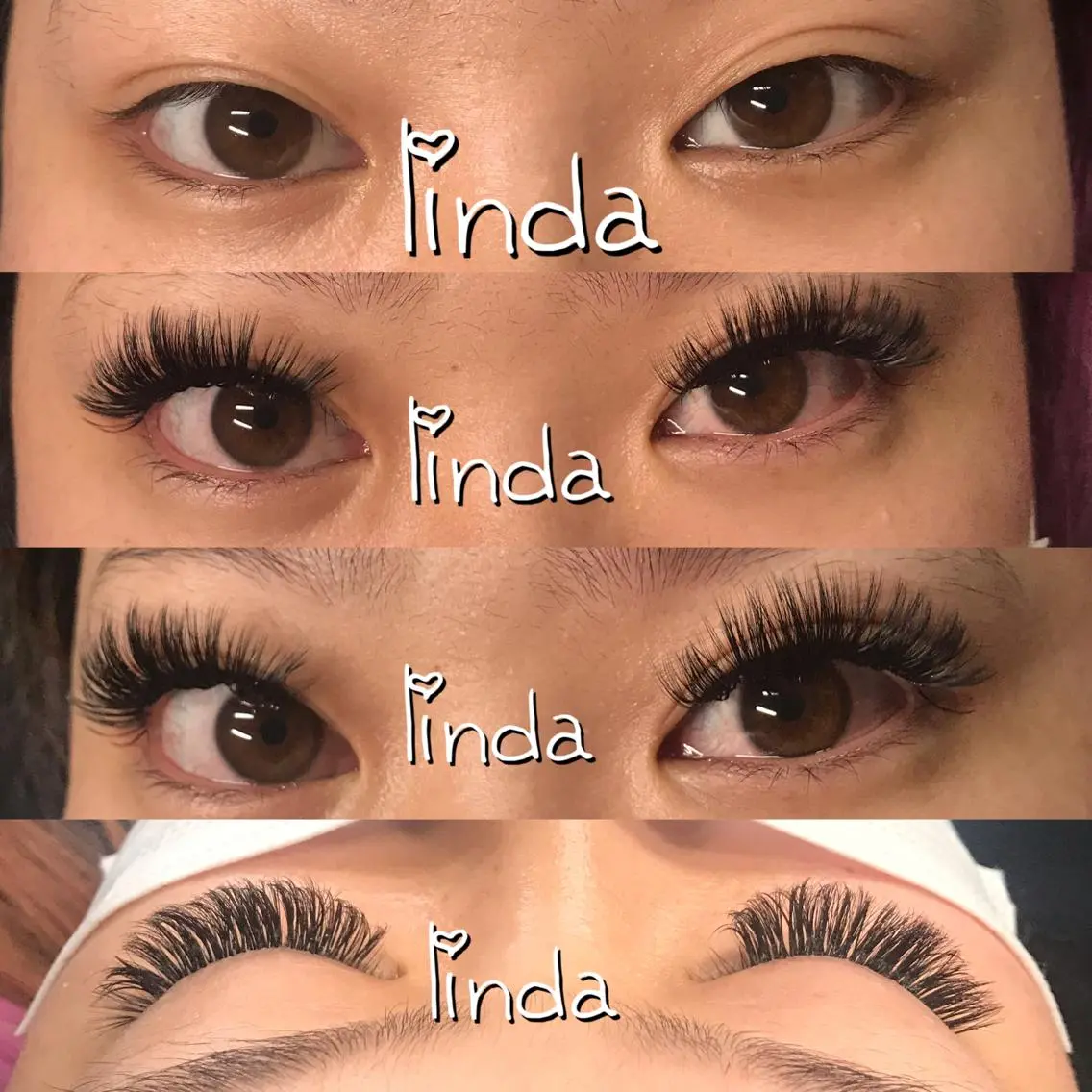 マツエク・マツパ 付け放題 Lカール ボリュームラッシュ linda lashesのマツエク・マツパデザイン