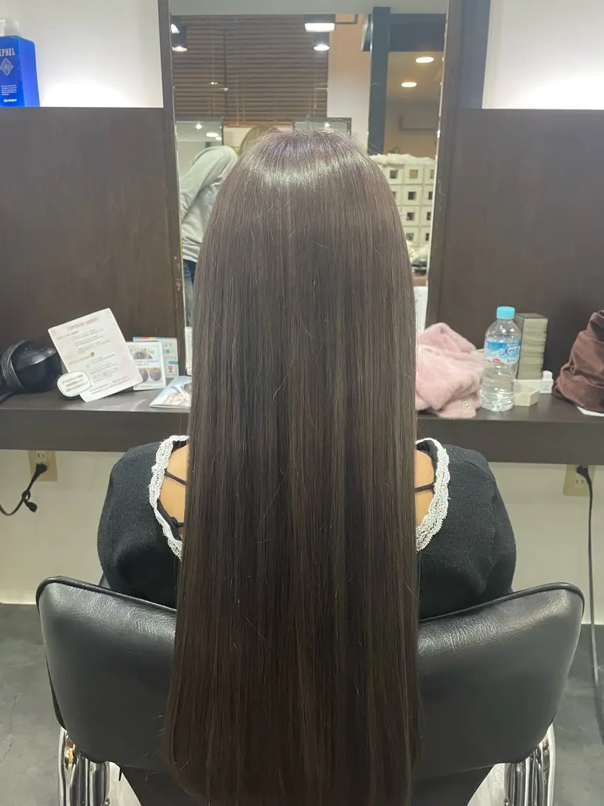 ロング カラー アッシュ ブラウンカラー カット ヘアカラー 瀬田/透明感カラー/ トレンドヘア/林遼河のヘアスタイル