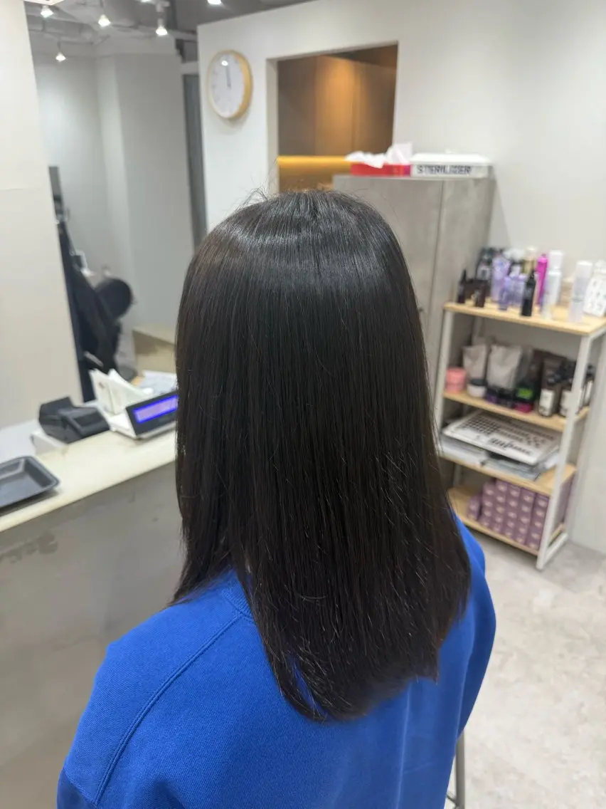 ロング 縮毛矯正 カット 縮毛矯正 韓国風レイヤー アオシのヘアスタイル
