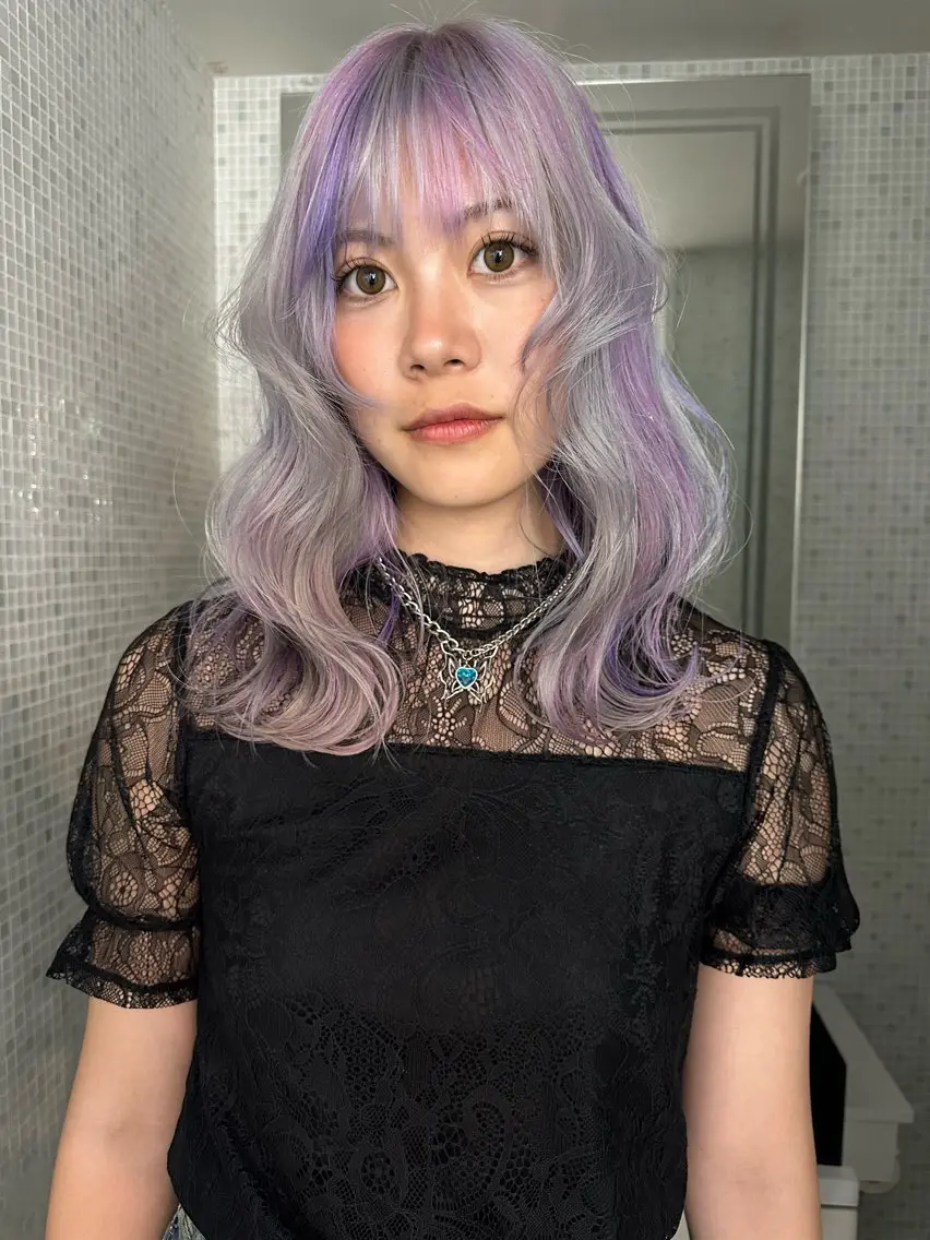 セミロング カラー ヘアアレンジ トリートメント ヘアセット MIYU/ケアブリ ーチカラー／デザインのヘアスタイル