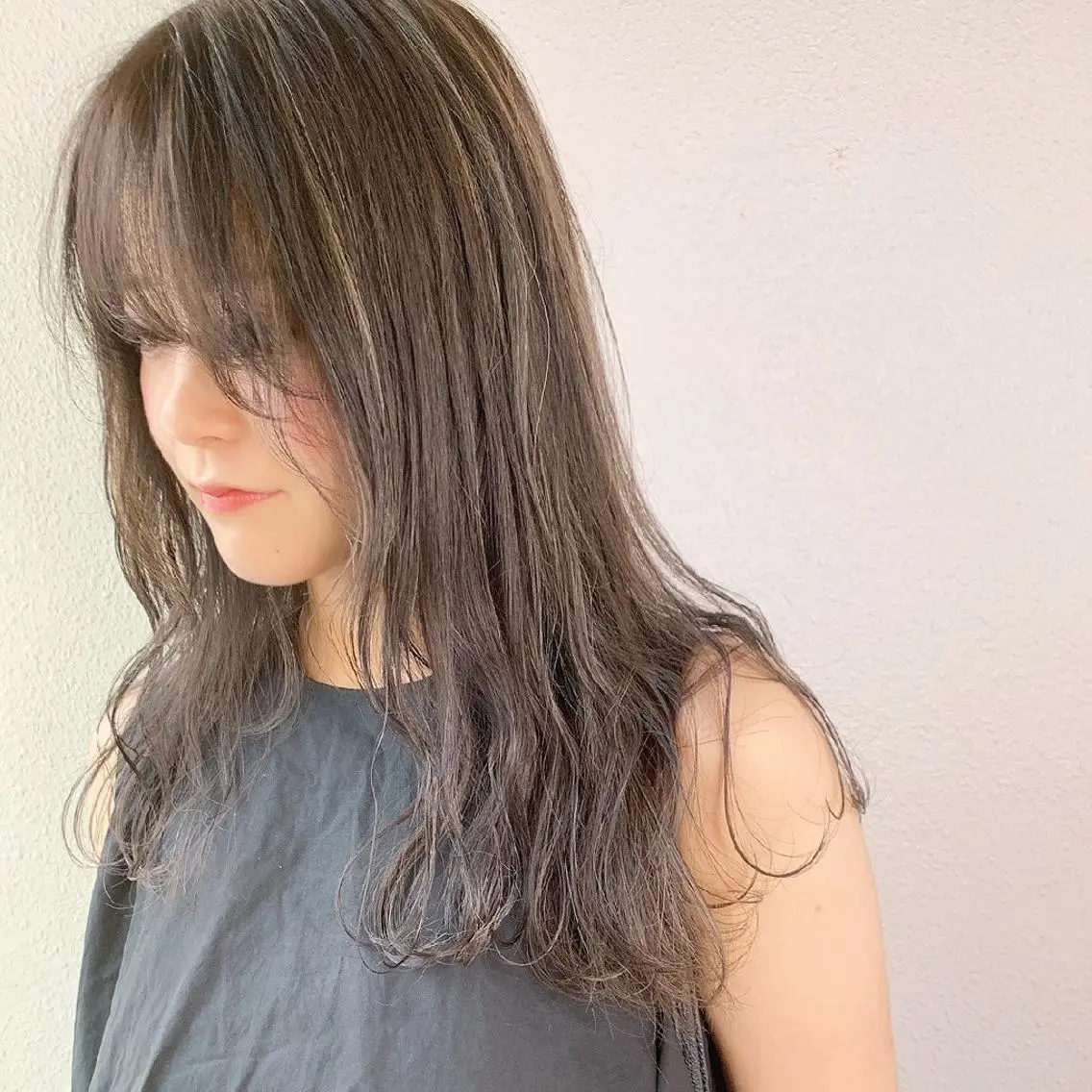 セミロング カラー ヘアアレンジ ハイライトカラー ハイライト 竹内啓太 ボブのヘアスタイル