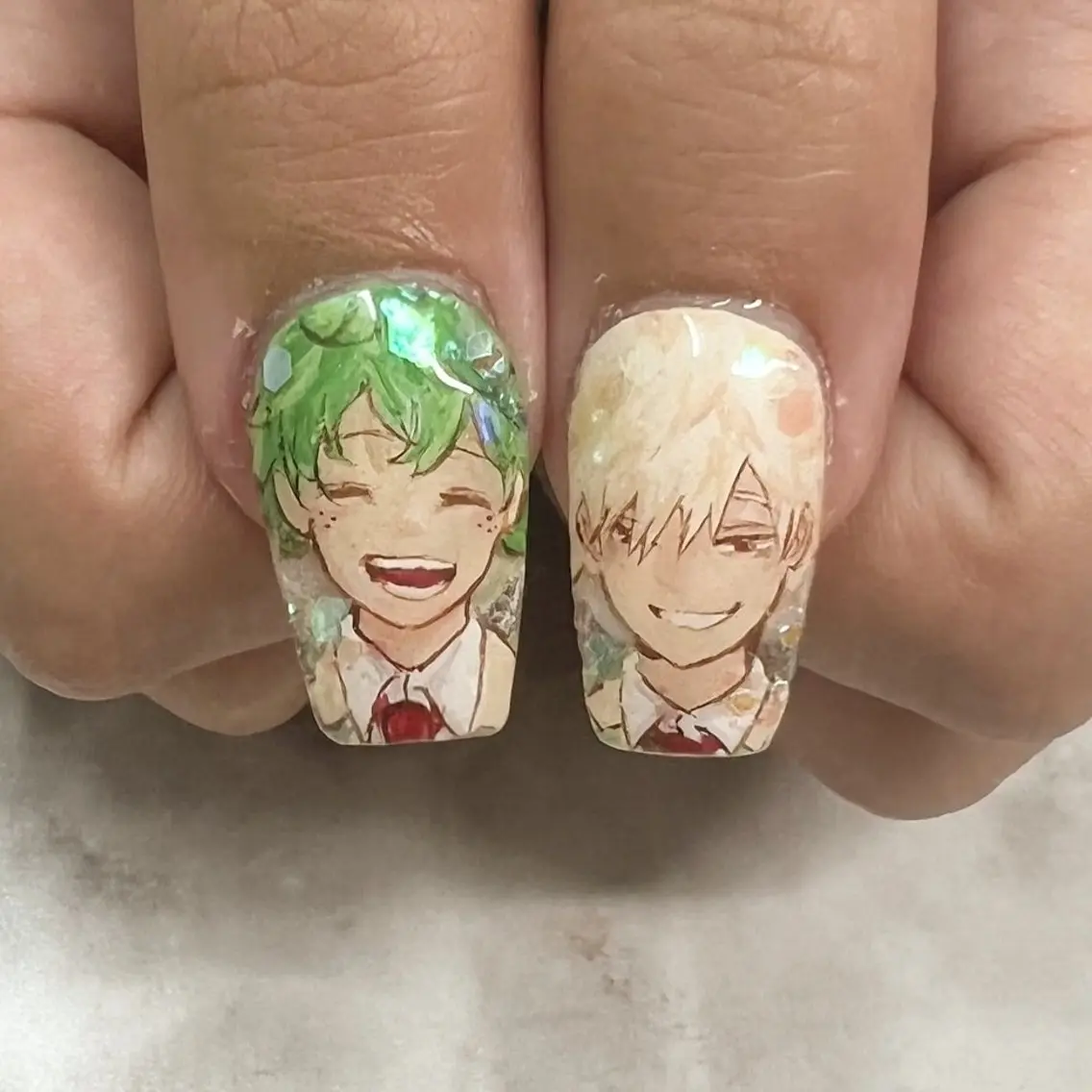 推しイベントに⸜❤︎⸝キャラクターネイル❤️🔥の写真