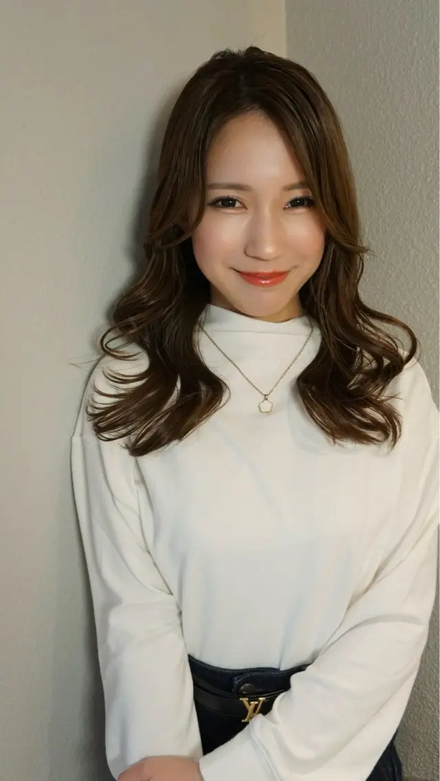 セミロング カット ヘアカラー 【天満1艶髪】潤艶/ 髪質改善🌹釣本竜哉のヘアスタイル