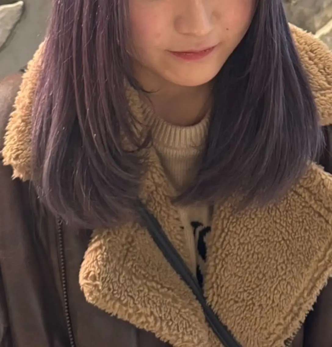 ミディアム カラー ラベンダーカラー 木村 澪奈のヘアスタイル