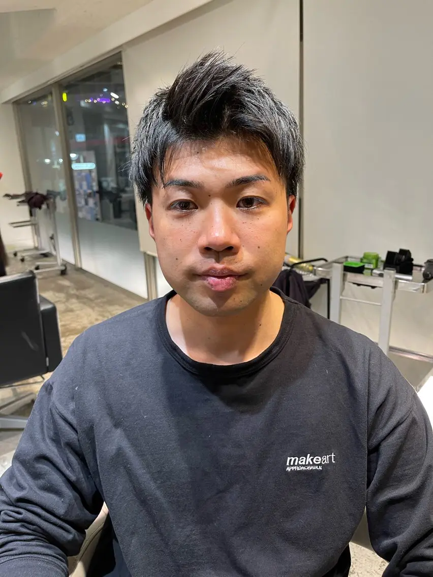 メンズ アップバング カット ヘアセット WELLY TO KYOメンズカットのヘアスタイル
