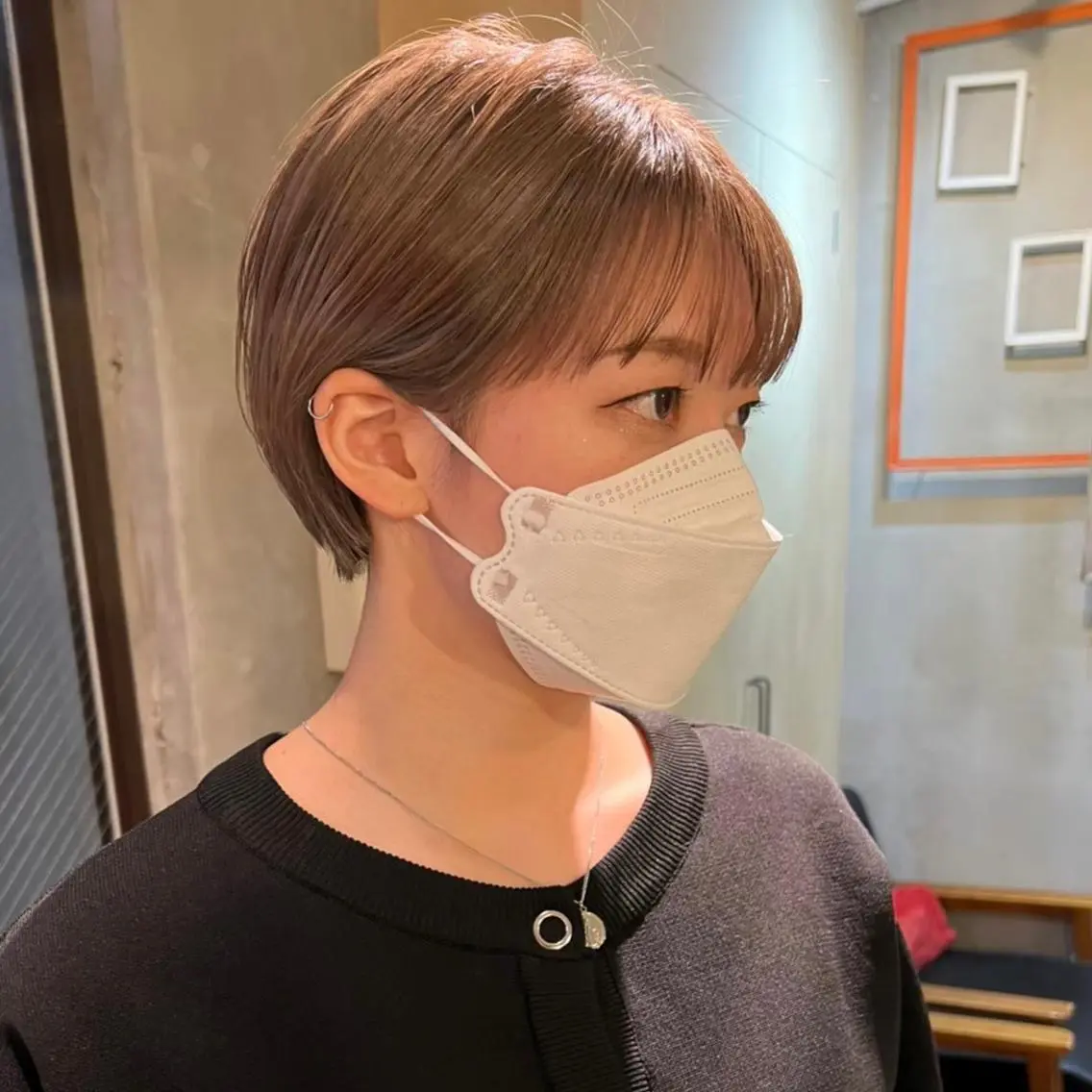 ショート カラー ヘアアレンジ ショートボブ ボブ ショートヘア むらたねね🌻 艶髪🫧韓国ヘアのヘアスタイル