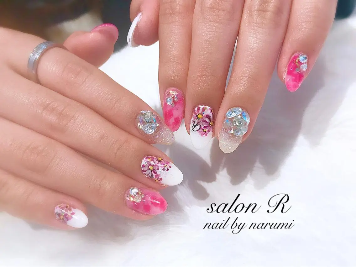 ネイル フラワーネイル 春ネイル NARUMI HYODOのネイルデザイン