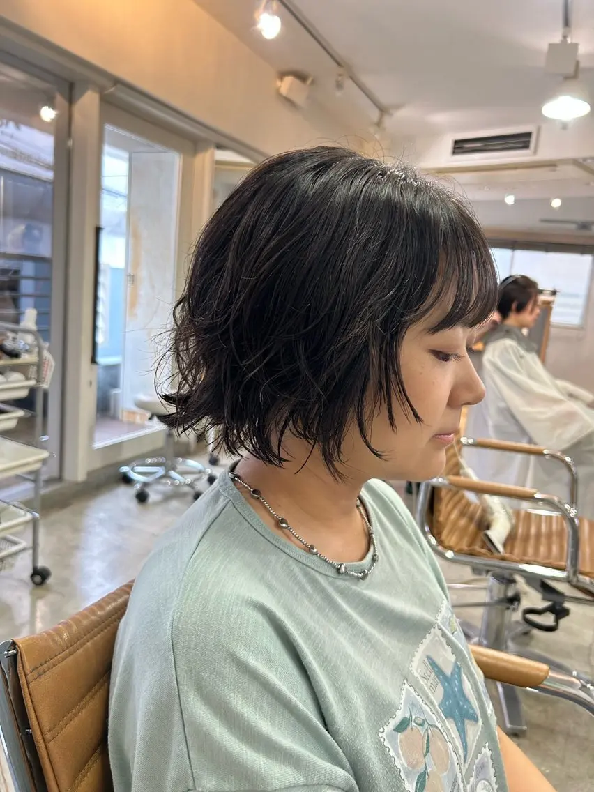 ショート ボブ パーマ 🤎指名No.1原宿 表参道coii日向花のヘアスタイル