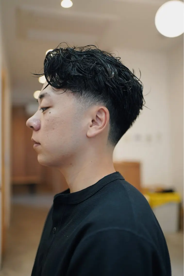 ショート パーマ メンズ カット パーマ BROWN メンズヘアサロンのヘアスタイル