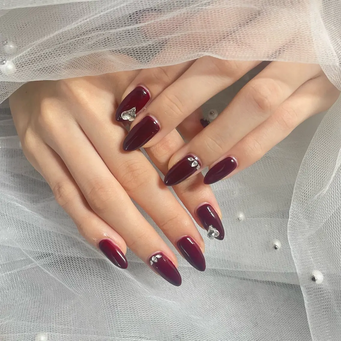 ネイル ボルドー ハンドネイル Chul Nail 愛莉のネイルデザイン