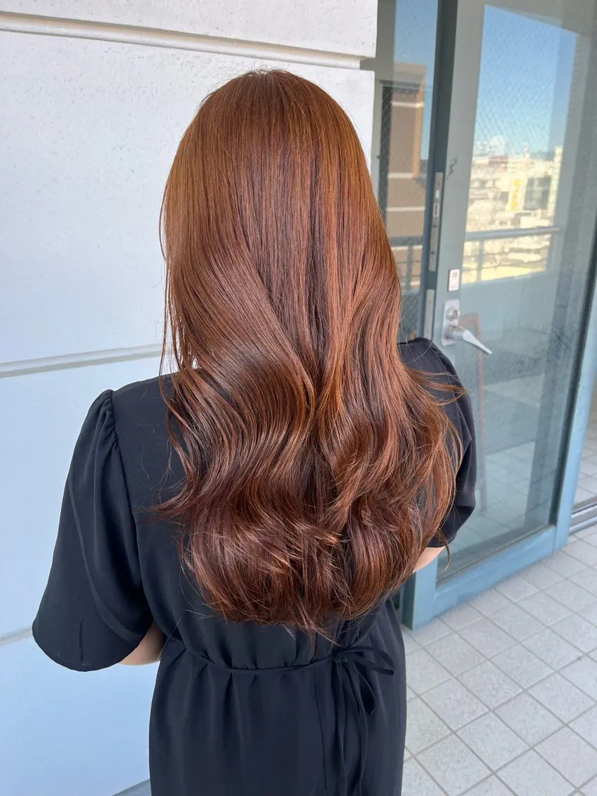 ロング カット ヘアカラー トリートメント 髪質改善×ブリーチ 無しWカラー🫧天神のヘアスタイル