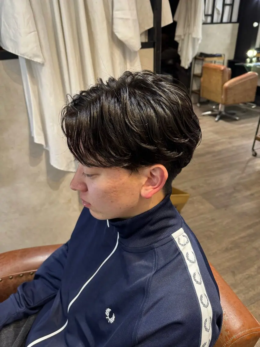 パーマ メンズ 波巻きパーマ パーマ 北館 耀太のヘアスタイル