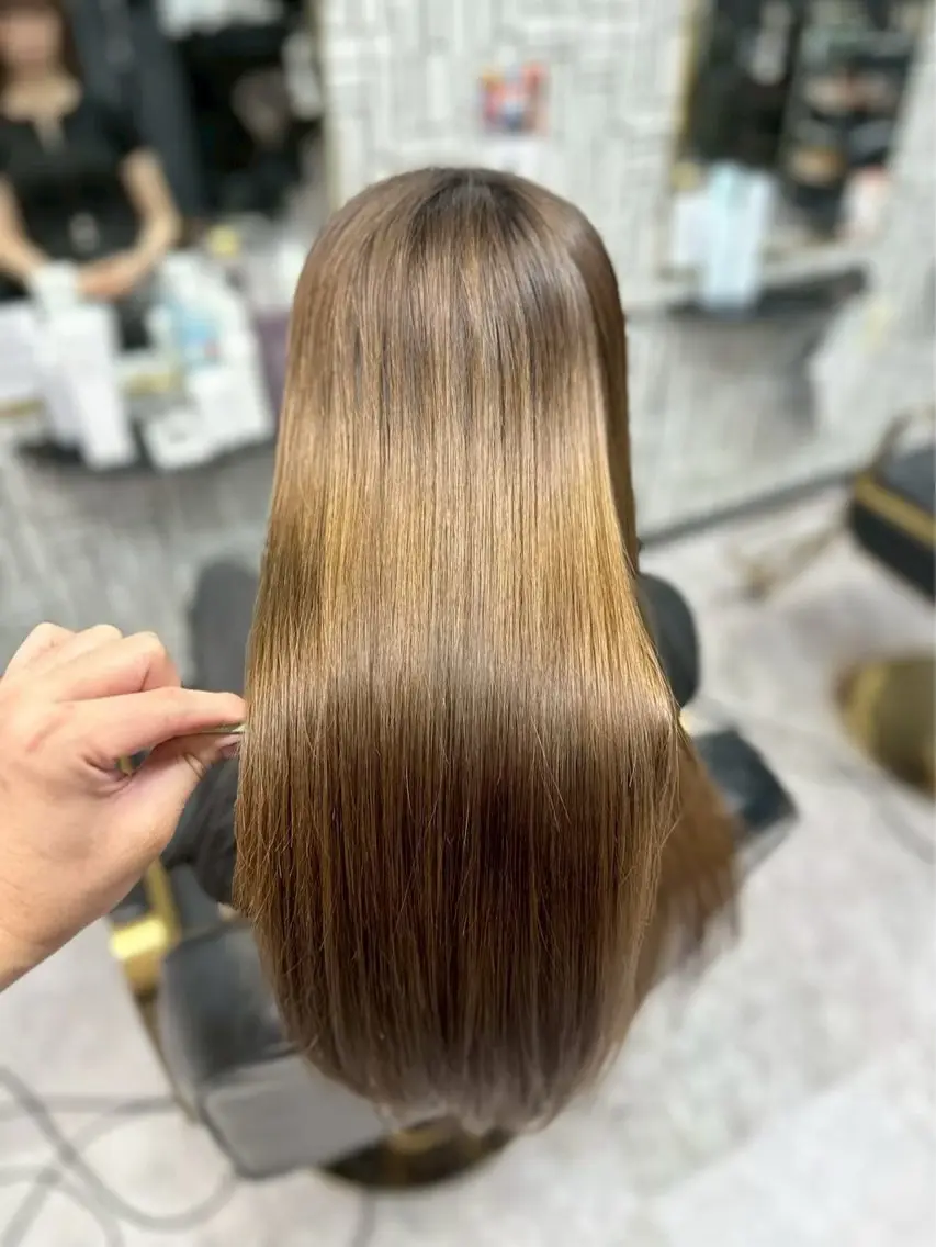 ロング 縮毛矯正 北村 理奈のヘアスタイル