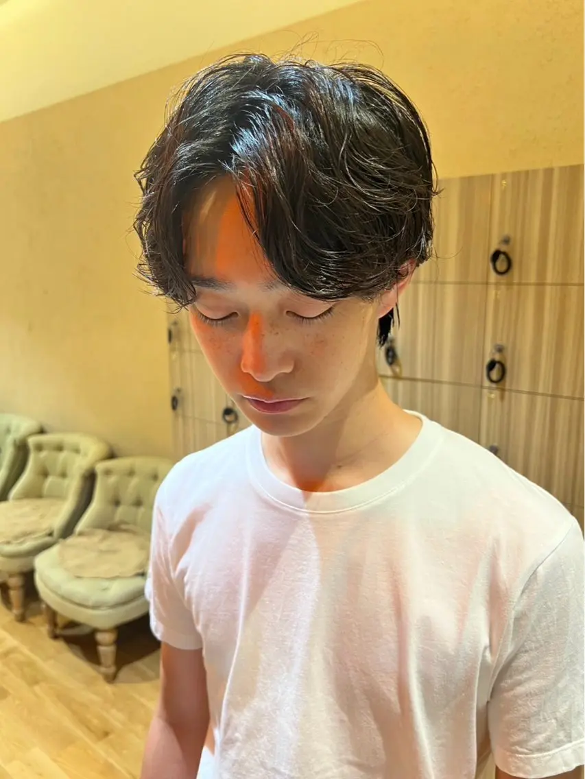 メンズカット➕フェザーパーマの写真
