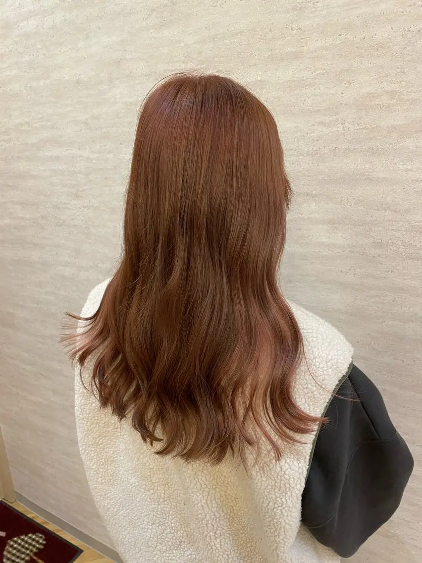 ロング ミストバング ボブ ハイライト 髪質改善 韓国風ヘア カット ヘアカラー newi宮崎 akioのヘアスタイル
