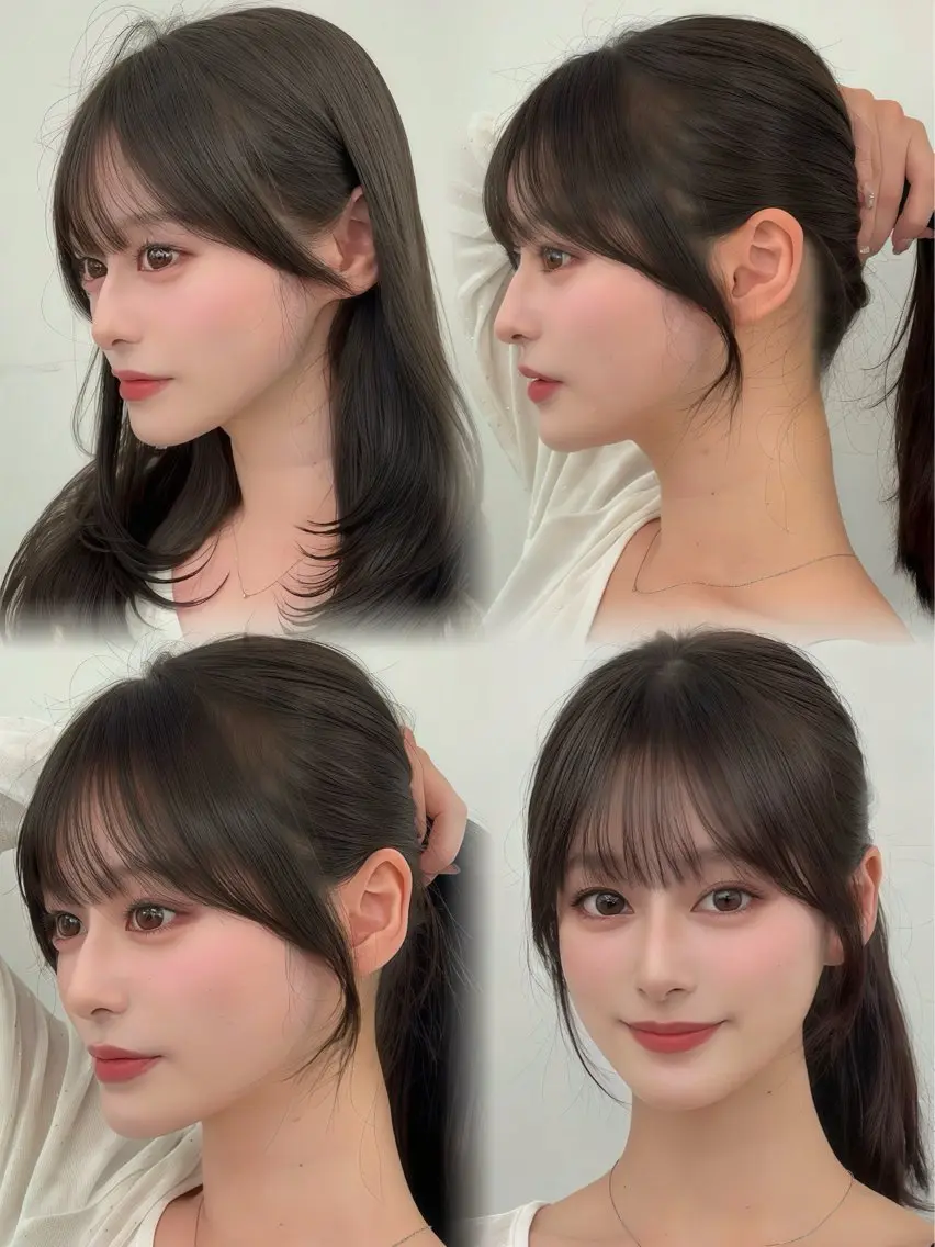 ロング カラー レイヤーカット 小顔カット カット ヘアカラー トリートメント 韓国ヘア/レイヤー/ 顔まわり足立遥奈のヘアスタイル